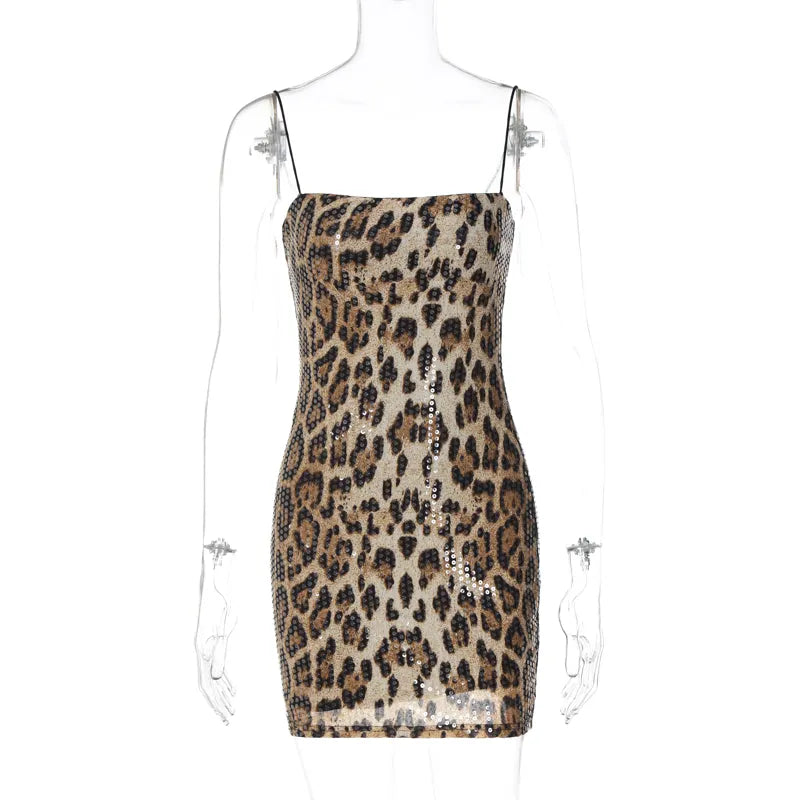 Women's Leopard Print Mini Dress